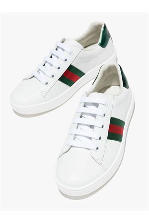 Sneakers in pelle bianco GUCCI KIDS | 433148CPWE09075